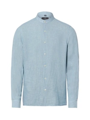 Nils Sundström Lniana koszula w stylu casual Mężczyźni Slim Fit len niebieski|biały,