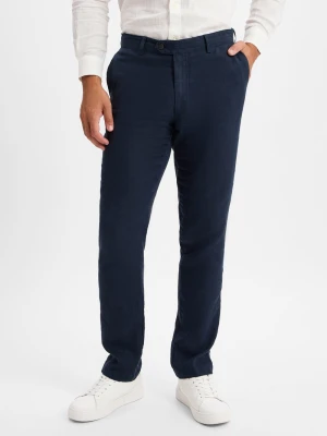 Nils Sundström Lniane spodnie Mężczyźni niebieski,