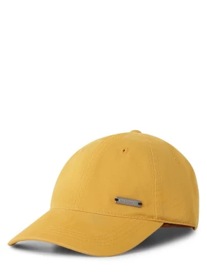 Nils Sundström Męska czapka z daszkiem Mężczyźni Bawełna żółty jednolity,