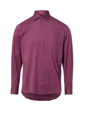 Nils Sundström Męska koszula casual Mężczyźni Modern Fit Bawełna (100%) lila jednolity,