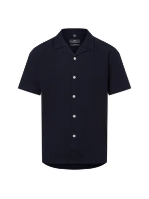 Nils Sundström Męska koszula casual Mężczyźni Modern Fit Bawełna niebieski jednolity,