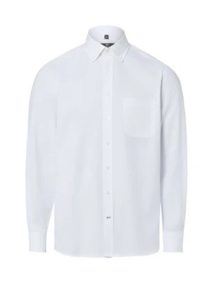 Nils Sundström Męska koszula casual Mężczyźni Regular Fit Bawełna biały,