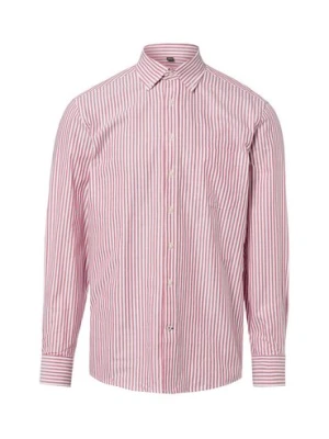 Nils Sundström Męska koszula casual Mężczyźni Regular Fit Bawełna (100%) czerwony w paski,