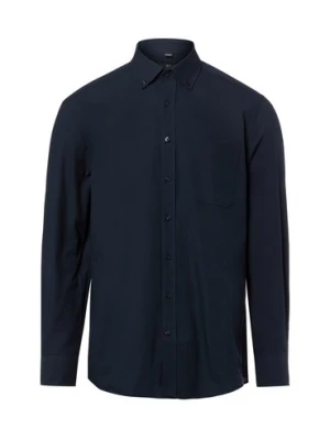 Nils Sundström Męska koszula casual Mężczyźni Regular Fit Bawełna (100%) niebieski jednolity,