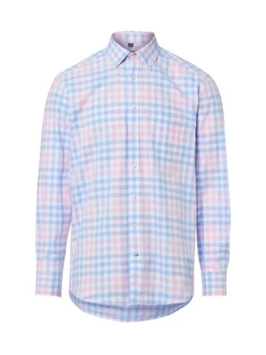 Nils Sundström Męska koszula casual Mężczyźni Regular Fit Bawełna różowy|niebieski,