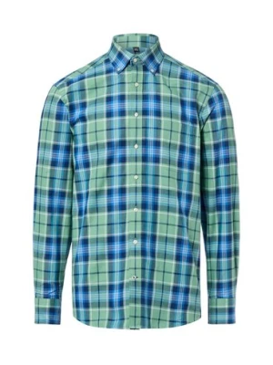 Nils Sundström Męska koszula casual Mężczyźni Regular Fit Bawełna (100%) zielony w kratkę,