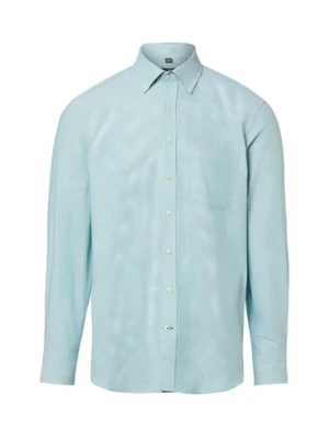 Nils Sundström Męska koszula casual Mężczyźni Regular Fit Bawełna zielony,