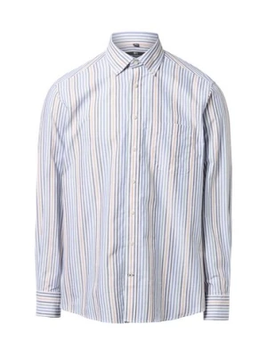 Nils Sundström Męska koszula casual Mężczyźni Regular Fit Bawełna biały|niebieski|czarny|wielokolorowy w paski,