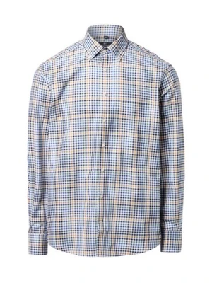 Nils Sundström Męska koszula casual Mężczyźni Regular Fit Bawełna niebieski|biały|beżowy w kratkę,