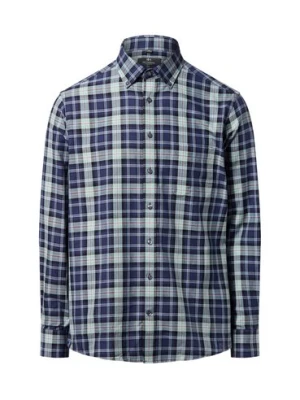 Nils Sundström Męska koszula casual Mężczyźni Regular Fit Bawełna niebieski w paski,