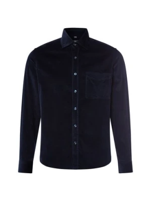 Nils Sundström Męska koszula sztruksowa Mężczyźni Regular Fit Bawełna niebieski jednolity,