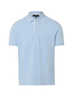 Nils Sundström Męska koszulka polo Mężczyźni Bawełna (100%) niebieski jednolity,