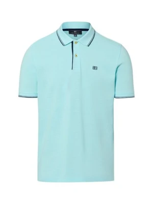 Nils Sundström Męska koszulka polo Mężczyźni Bawełna (100%) niebieski jednolity,