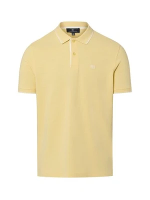 Nils Sundström Męska koszulka polo Mężczyźni Bawełna (100%) żółty jednolity,
