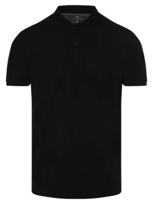 Nils Sundström Męska koszulka polo Mężczyźni Bawełna czarny jednolity,