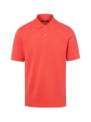 Nils Sundström Męska koszulka polo Mężczyźni Bawełna pomarańczowy|czerwony jednolity,