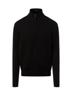 Nils Sundström Męski kardigan Mężczyźni Bawełna czarny jednolity,