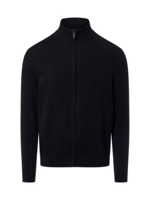 Nils Sundström Męski kardigan Mężczyźni Bawełna niebieski jednolity,