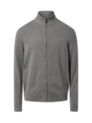 Nils Sundström Męski kardigan Mężczyźni Bawełna szary jednolity,