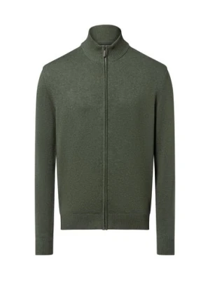 Nils Sundström Męski kardigan Mężczyźni drobna dzianina zielony marmurkowy,