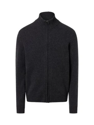 Nils Sundström Męski kardigan z zawartością wełny jaka Mężczyźni wełna ze strzyży szary marmurkowy,