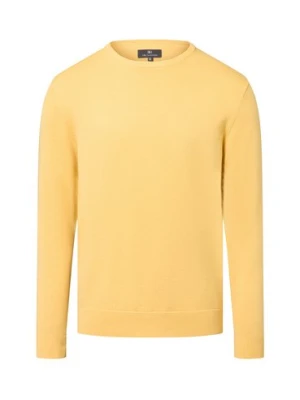 Nils Sundström Męski sweter Mężczyźni Bawełna żółty jednolity,
