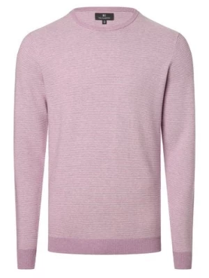 Nils Sundström Męski sweter Mężczyźni drobna dzianina lila|różowy wypukły wzór tkaniny,