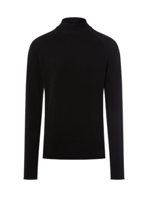 Nils Sundström Męski sweter z dzianiny Mężczyźni Bawełna czarny jednolity,