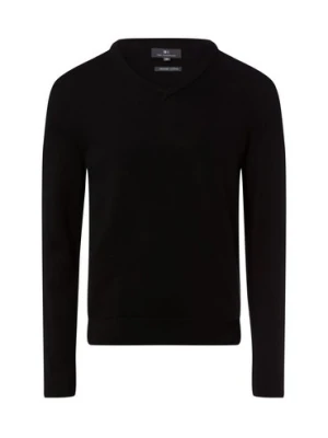 Nils Sundström Męski sweter z dzianiny Mężczyźni Bawełna czarny jednolity,