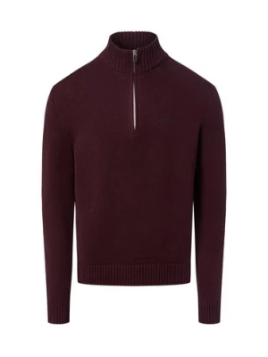 Nils Sundström Męski sweter z dzianiny Mężczyźni Bawełna czerwony,