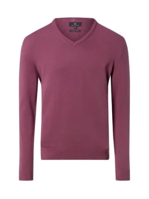 Nils Sundström Męski sweter z dzianiny Mężczyźni Bawełna lila jednolity,