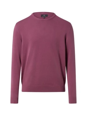 Nils Sundström Męski sweter z dzianiny Mężczyźni Bawełna lila jednolity,