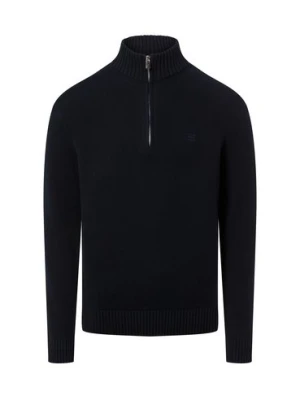 Nils Sundström Męski sweter z dzianiny Mężczyźni Bawełna niebieski,