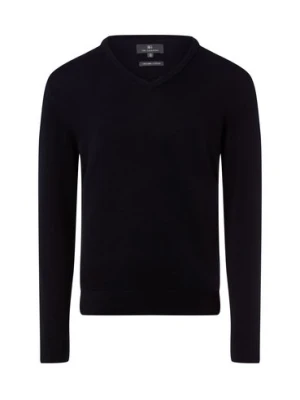 Nils Sundström Męski sweter z dzianiny Mężczyźni Bawełna niebieski jednolity,