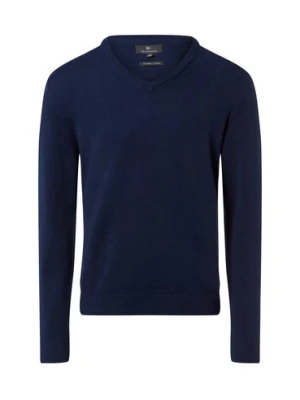 Nils Sundström Męski sweter z dzianiny Mężczyźni Bawełna niebieski jednolity,