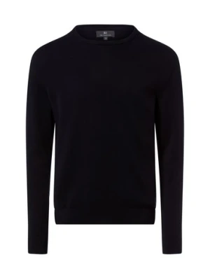 Nils Sundström Męski sweter z dzianiny Mężczyźni Bawełna niebieski jednolity,