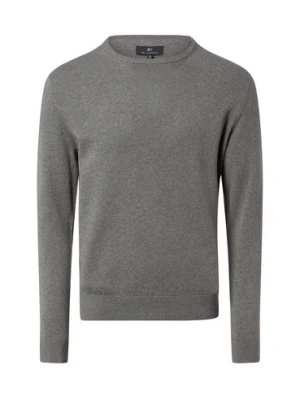 Nils Sundström Męski sweter z dzianiny Mężczyźni Bawełna szary marmurkowy,