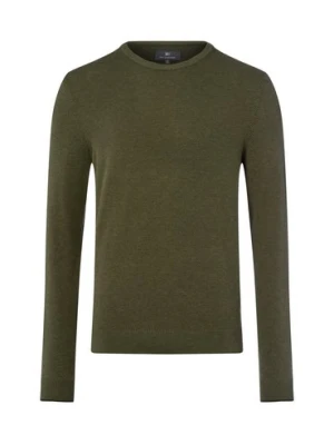 Nils Sundström Męski sweter z dzianiny Mężczyźni drobna dzianina zielony wzorzysty,