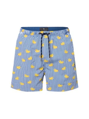 Nils Sundström Męskie spodenki kąpielowe Mężczyźni Sztuczne włókno niebieski|biały|żółty wzorzysty,