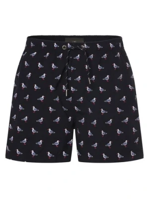 Nils Sundström Męskie spodenki kąpielowe Mężczyźni Sztuczne włókno niebieski wzorzysty,