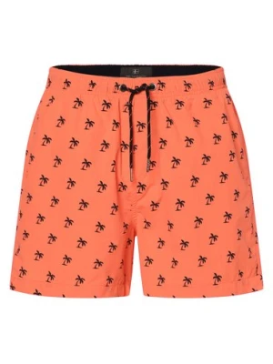 Nils Sundström Męskie spodenki kąpielowe Mężczyźni Sztuczne włókno pomarańczowy wzorzysty,