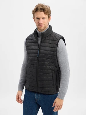 Nils Sundström Pikowana kamizelka męska - Fudo Mężczyźni czarny jednolity,