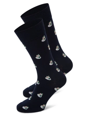 Nils Sundström Skarpety w 2-paku Mężczyźni niebieski wzorzysty,