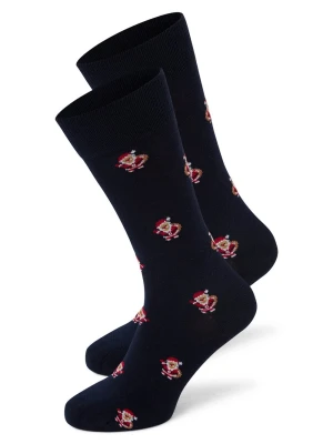 Nils Sundström Skarpety w 2-paku Mężczyźni niebieski wzorzysty,