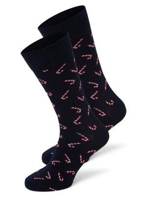 Nils Sundström Skarpety w 2-paku Mężczyźni niebieski wzorzysty,