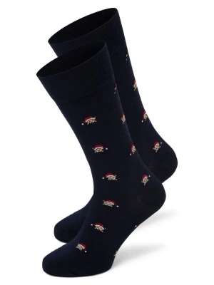 Nils Sundström Skarpety w 2-paku Mężczyźni niebieski wzorzysty,