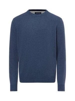 Nils Sundström Sweter męski Mężczyźni drobna dzianina niebieski marmurkowy,