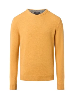 Nils Sundström Sweter męski Mężczyźni drobna dzianina żółty marmurkowy,