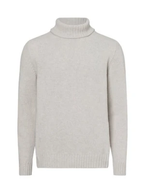 Nils Sundström Sweter męski Mężczyźni wełna ze strzyży beżowy jednolity,