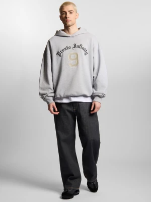 Nine bluza z kapturem oversize męska bawełniana szara Klasyk